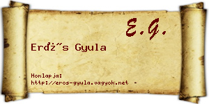Erős Gyula névjegykártya
