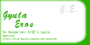 gyula eros business card